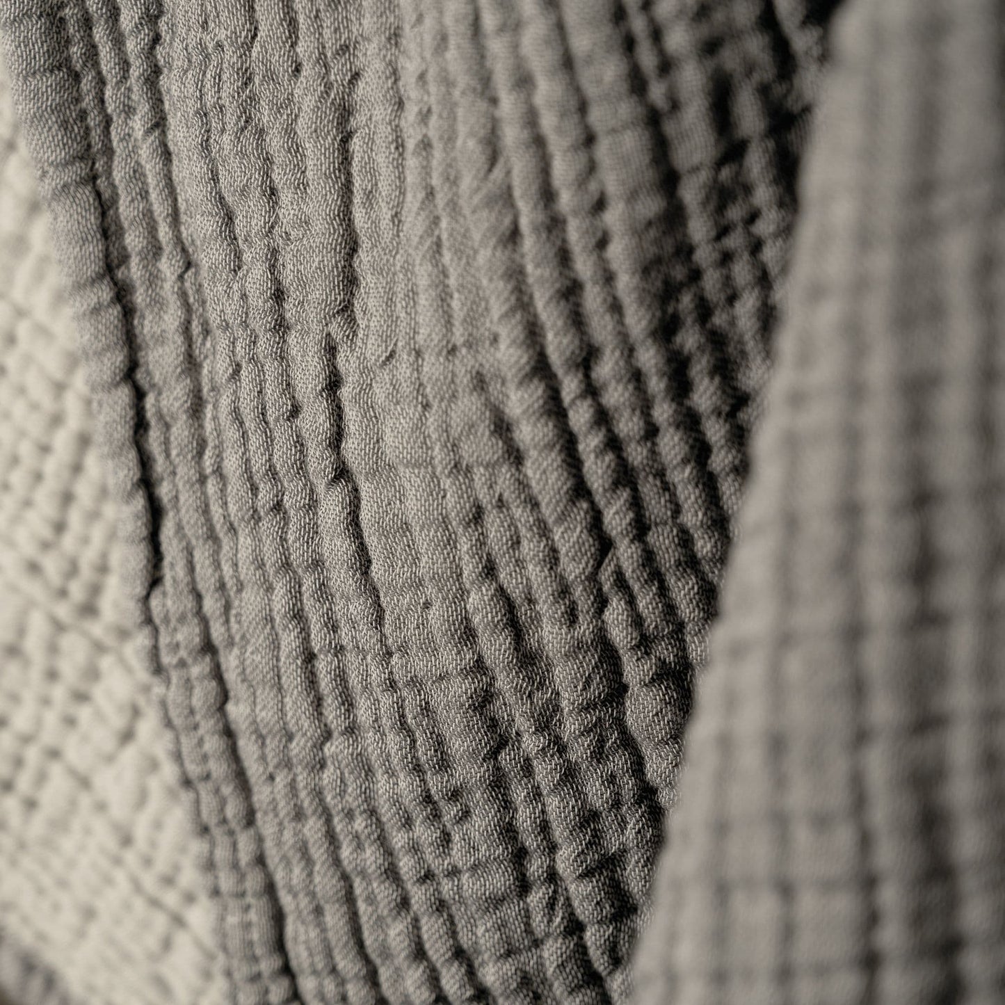 Crinkle Cotton Baby Blanket - Grey