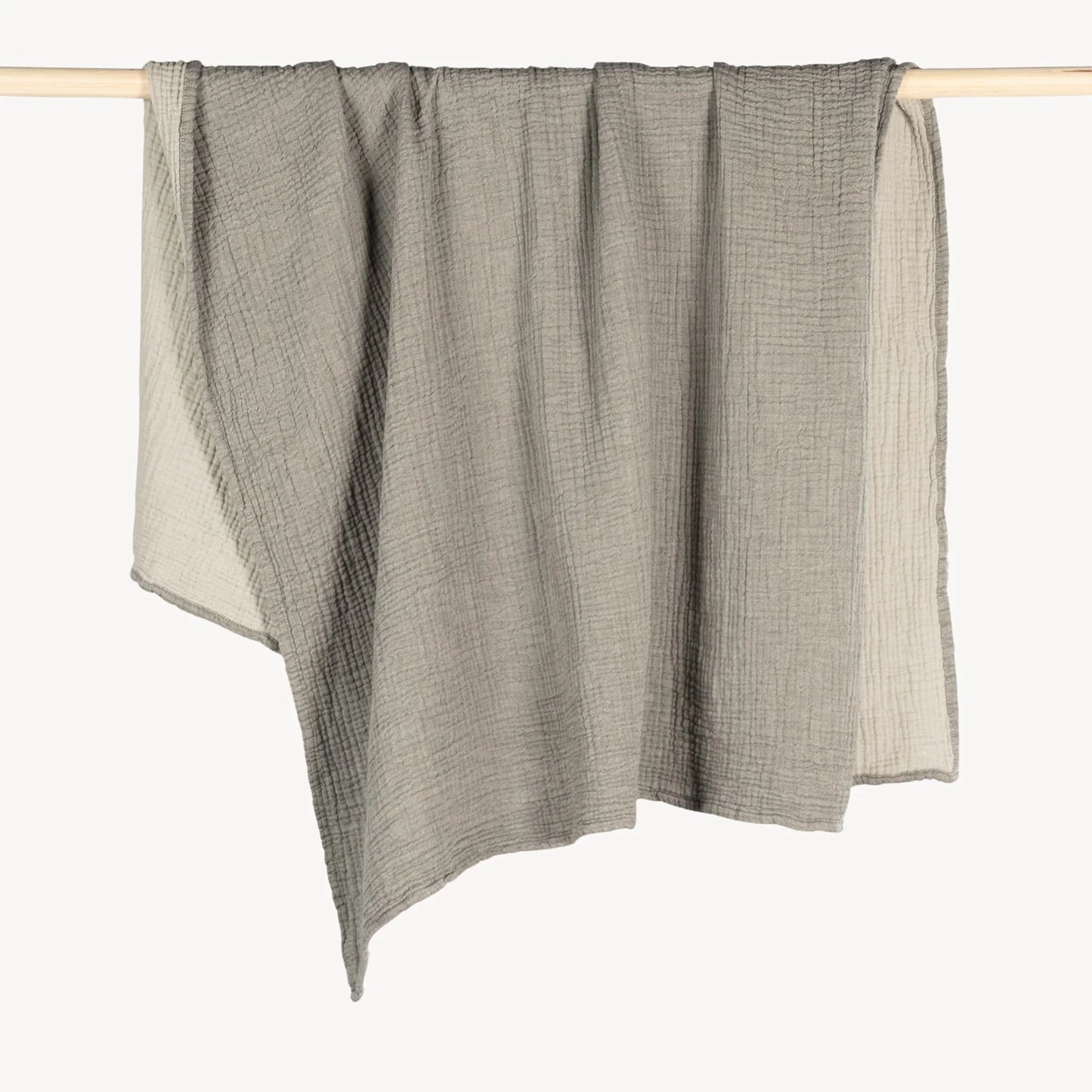 Crinkle Cotton Baby Blanket - Grey
