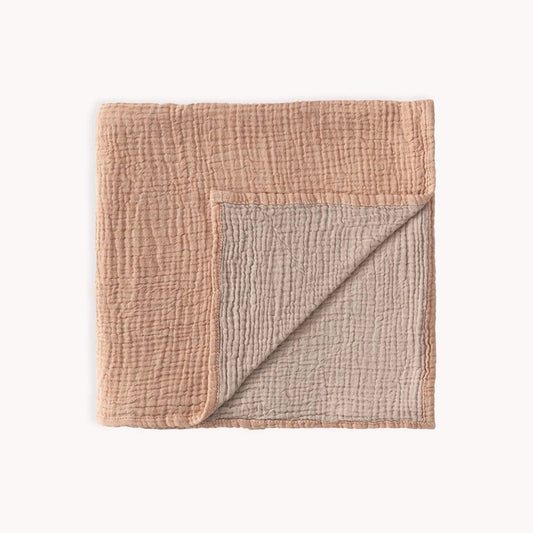 Crinkle Cotton Baby Blanket - Apricot