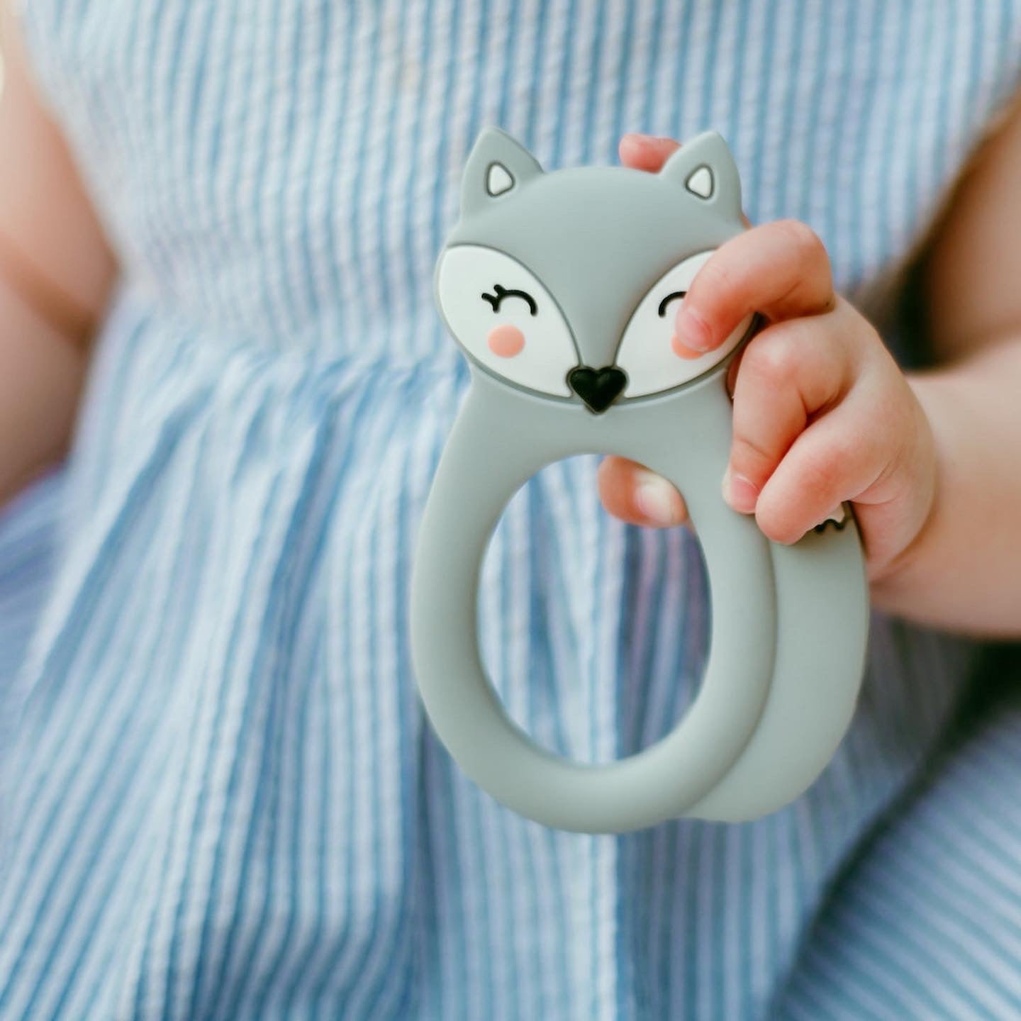 Silicone Teether - Grey Fox