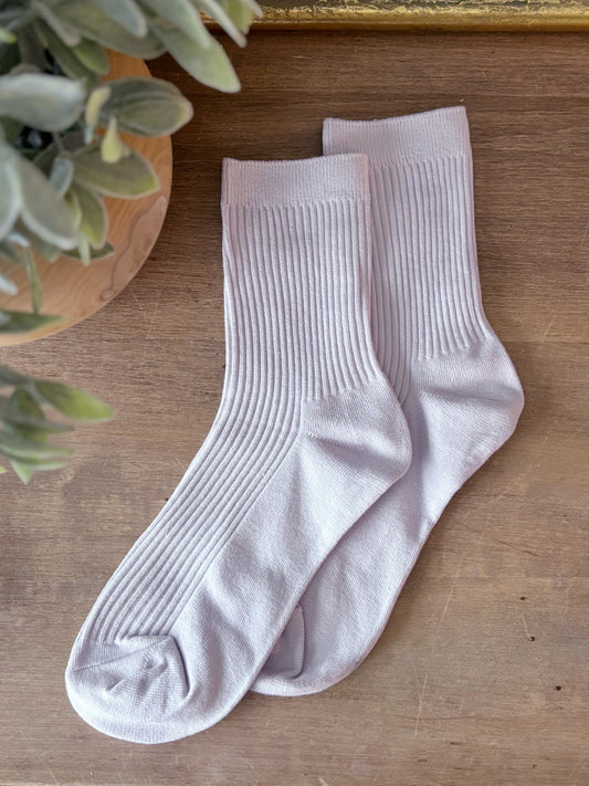 Ribbed Tube Socks - Lilac