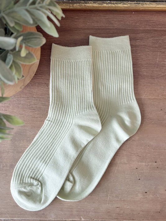 Ribbed Tube Socks - Kiwi
