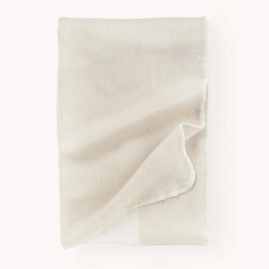 Alpaca Throw Blanket - Buttercream Stripe