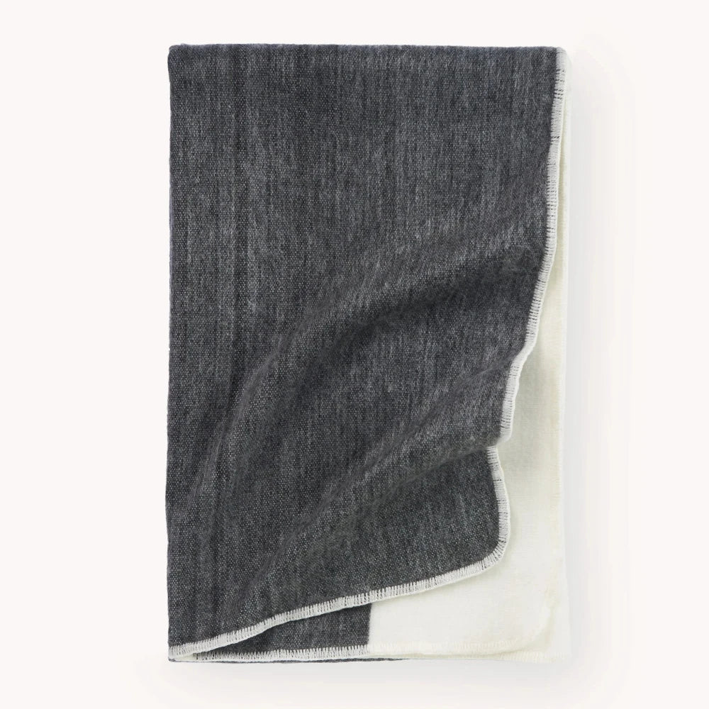 Alpaca Throw Blanket - Raven Stripe