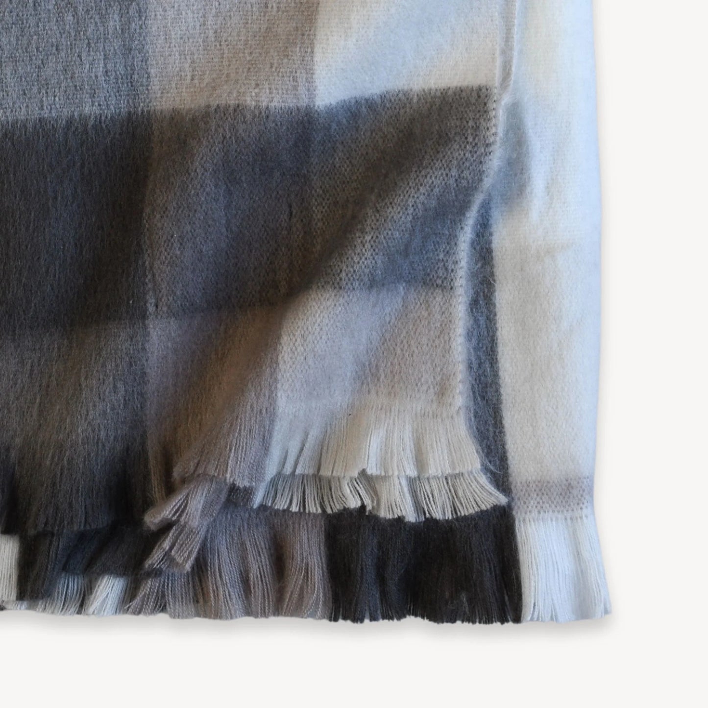 Alpaca Throw Blanket - Walnut Check