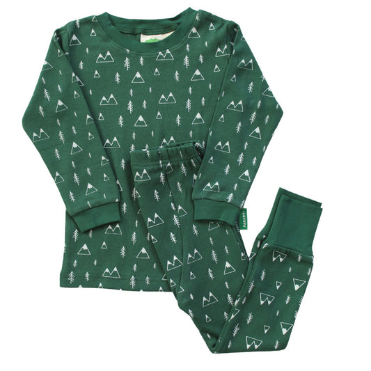 Organic Kids’ Holiday Pajamas - Mountains
