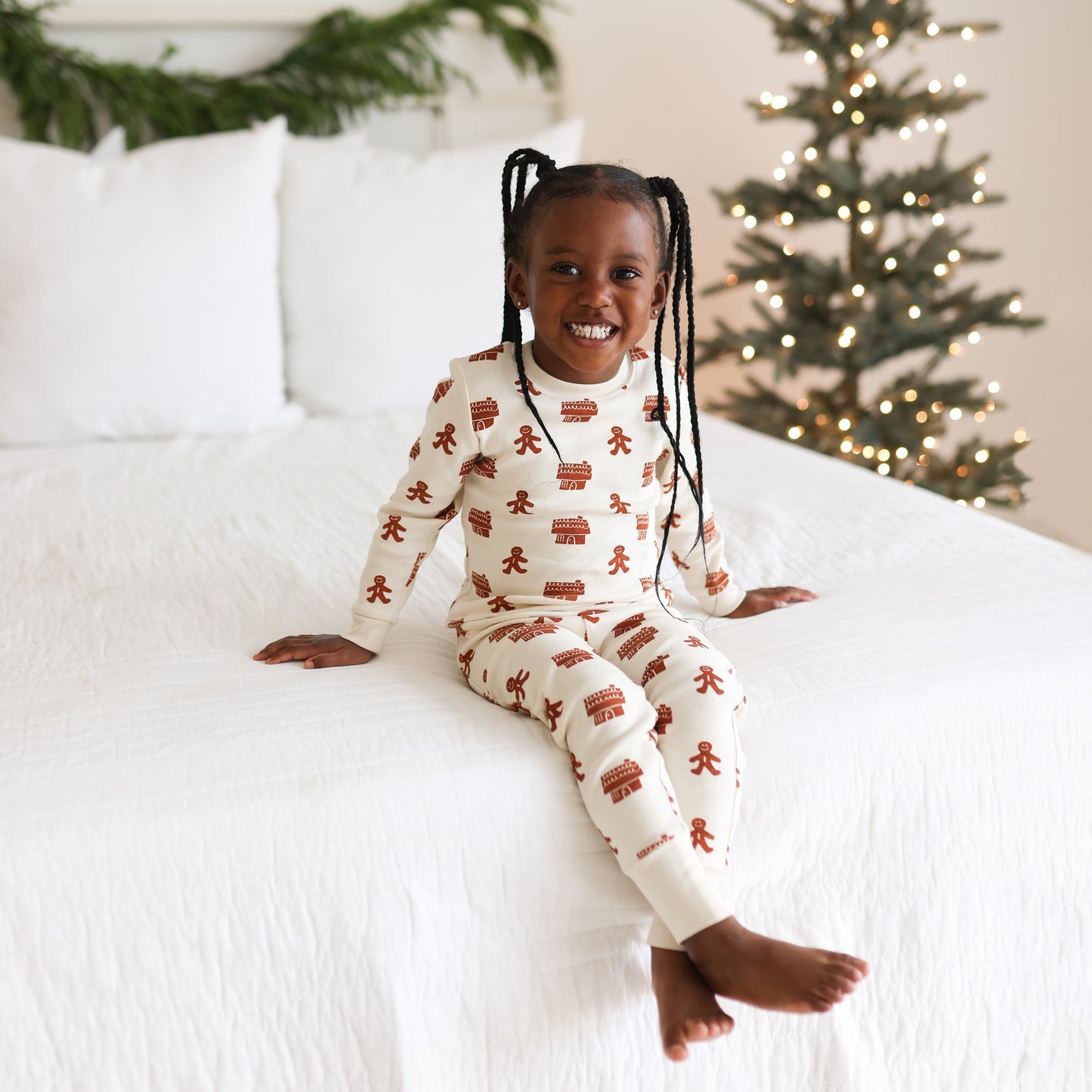 Organic Kids’ Holiday Pajamas - Gingerbread