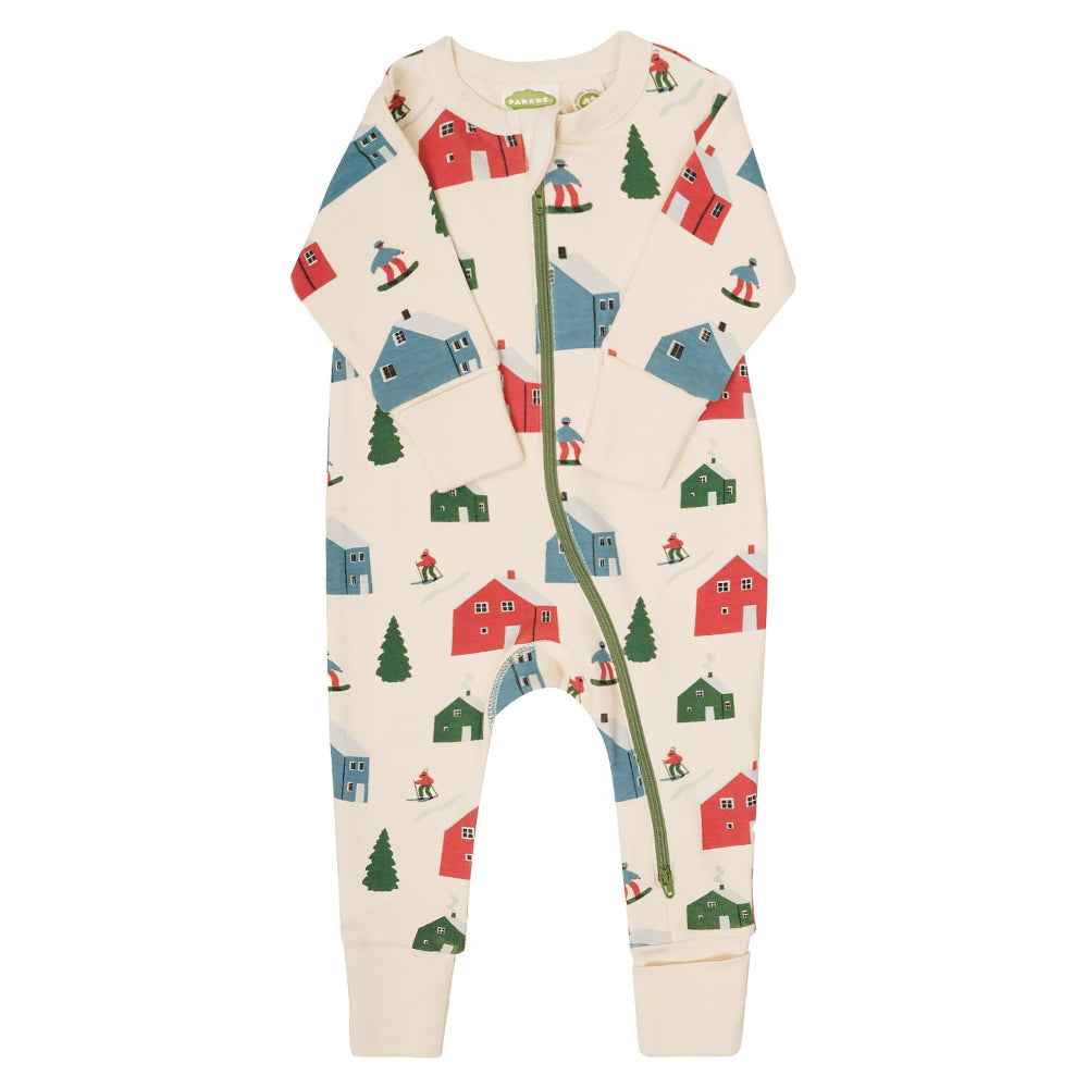 Organic Holiday Zip Romper - Alpine