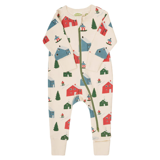 Organic Holiday Zip Romper - Alpine