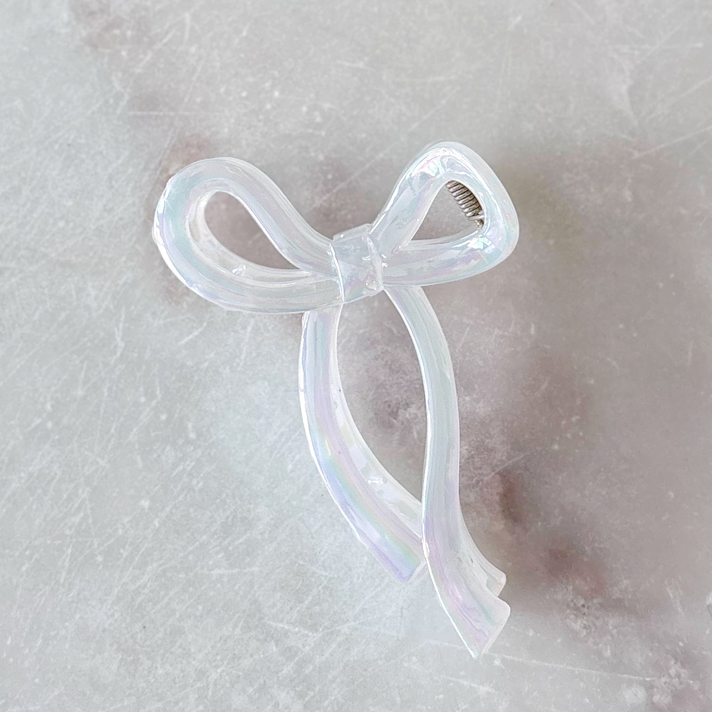Opal Bow Hair Clip - Pearl