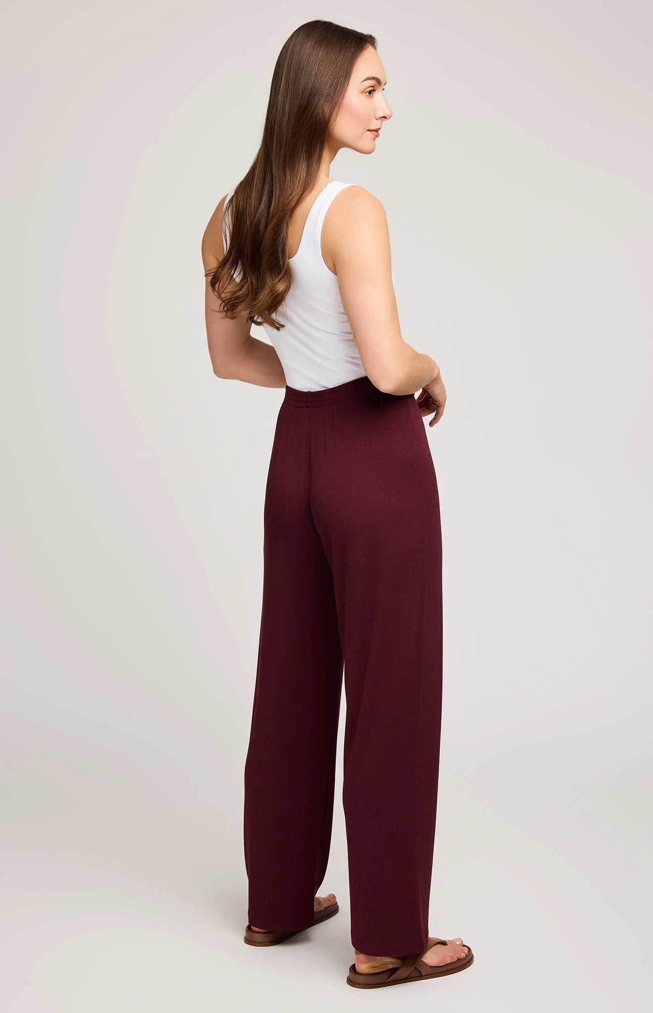 Greer Ribbed Pant - Merlot
