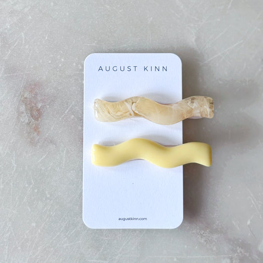 Acrylic Wave Hair Clips - Sunshine