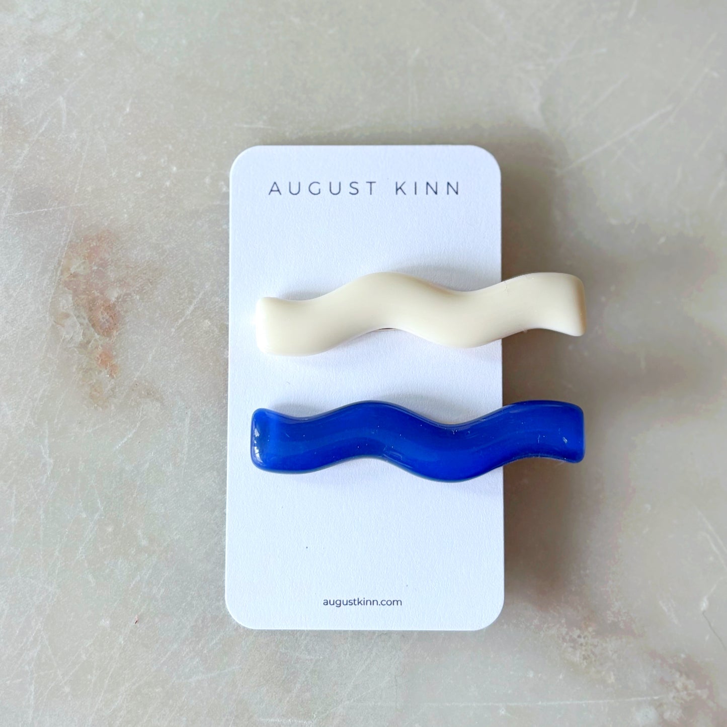 Acrylic Wave Hair Clips - Nautical