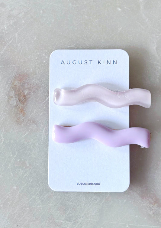 Acrylic Wave Hair Clips - Lilac
