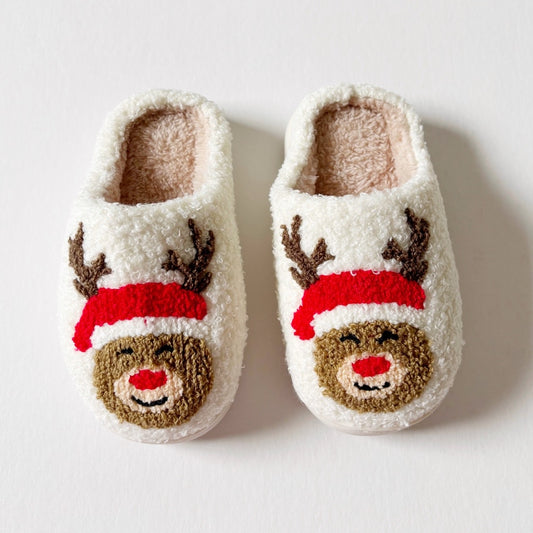 Reindeer Sherpa Memory Foam Slippers