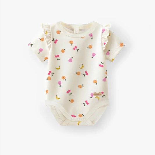 Ruffle Sleeve Cream Bodysuit - Fruit