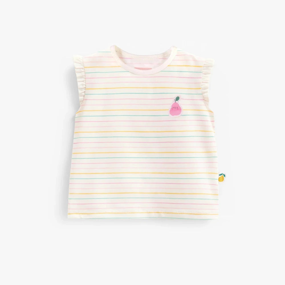 Ruffle Sleeve Top - Stripes