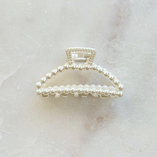 Pearl Claw Clip - Semi Circle