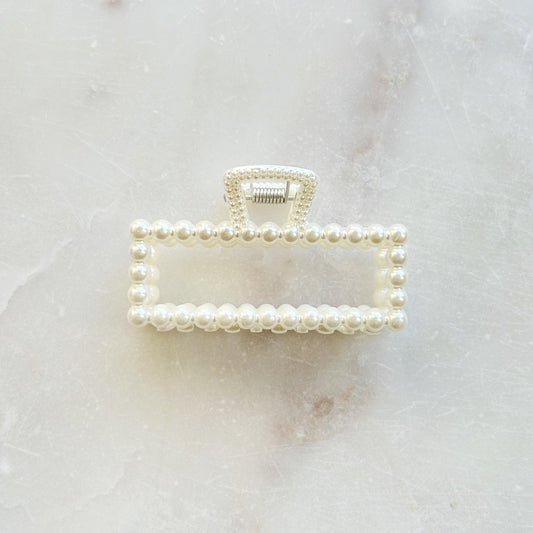 Pearl Claw Clip - Rectangle
