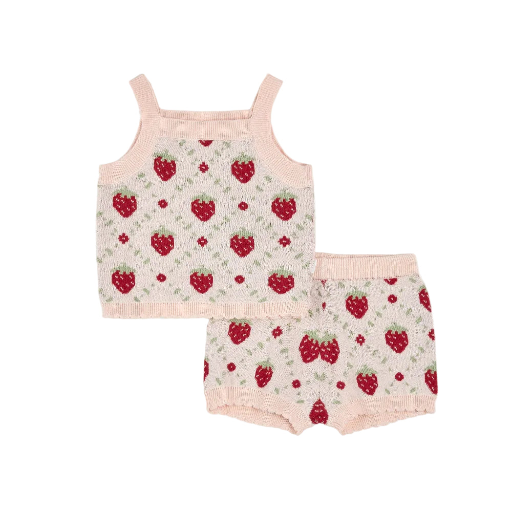 Strawberry Knit Short Set