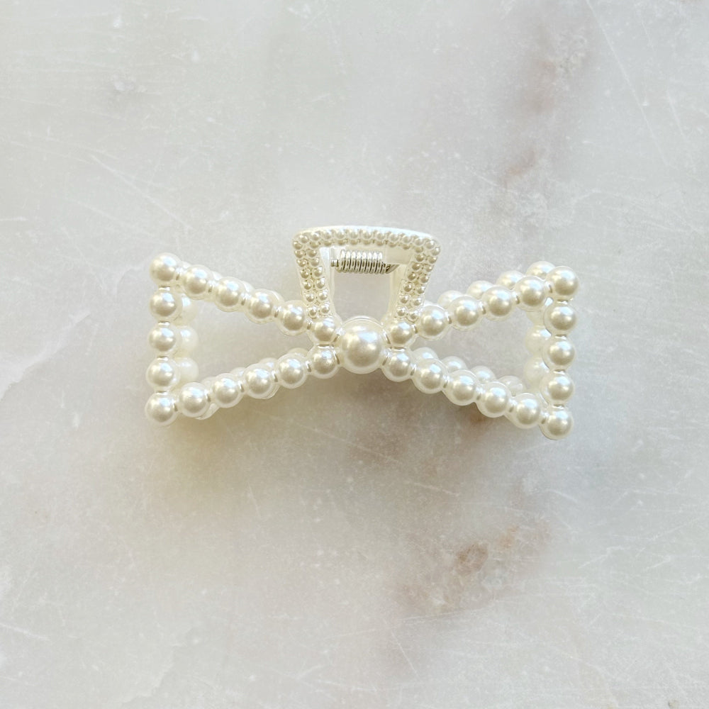 Pearl Claw Clip - Bow
