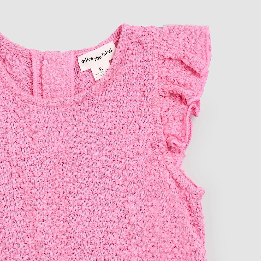Ruffled Tank Top and Short Set - Magenta