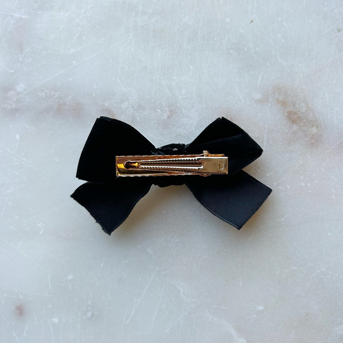 Velvet Bow Hair Clip - Black