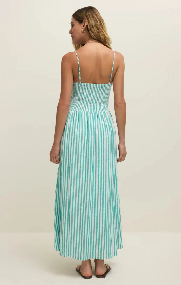 Bayside Stripe Linen Maxi Dress - La Palma