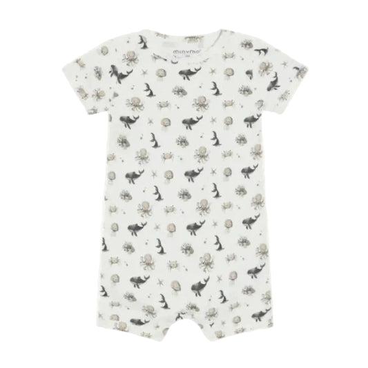 Short Sleeve Romper - Sea Creatures