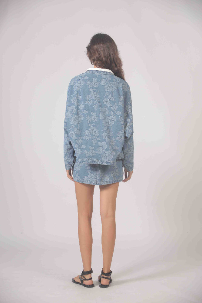 Denim Floral Jacket
