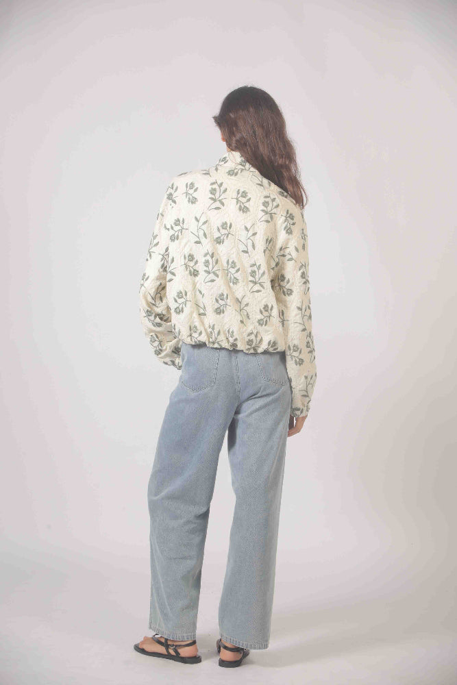 Embroidered Jacket - Green Floral