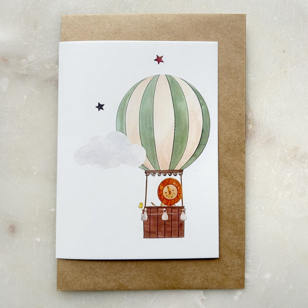 Card -Lion Hot Air Balloon