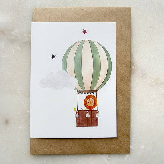Card -Lion Hot Air Balloon