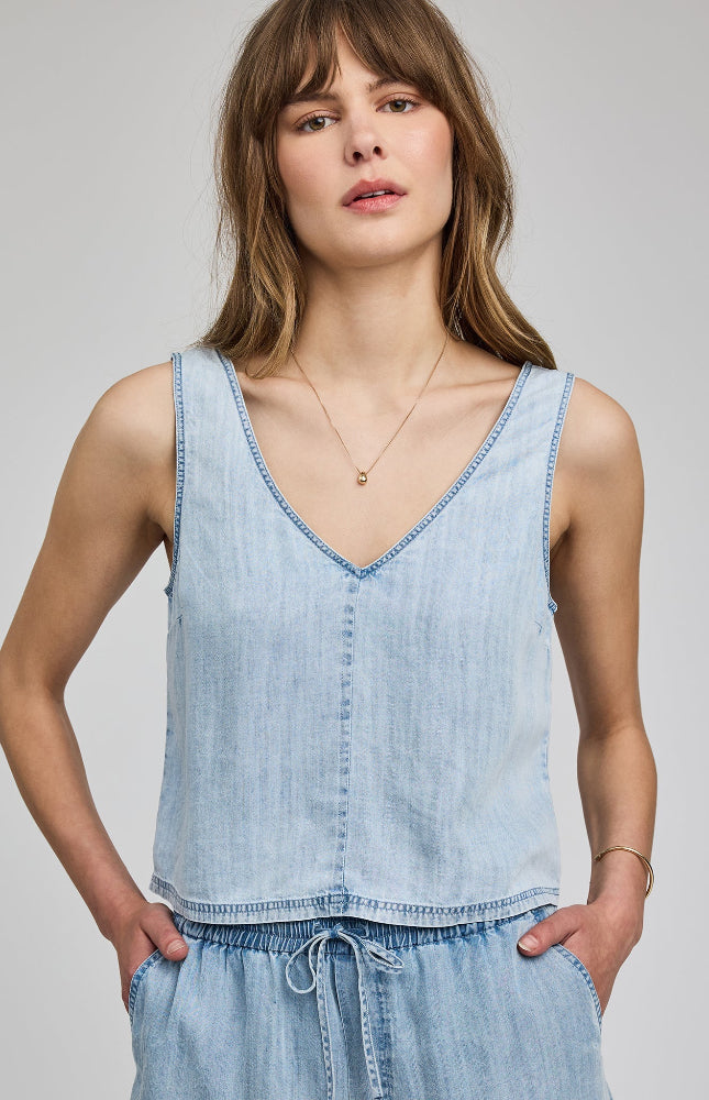 Colette Tank - Blue Chambray
