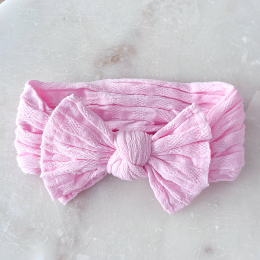 Stretchy Bow Headband - Pink