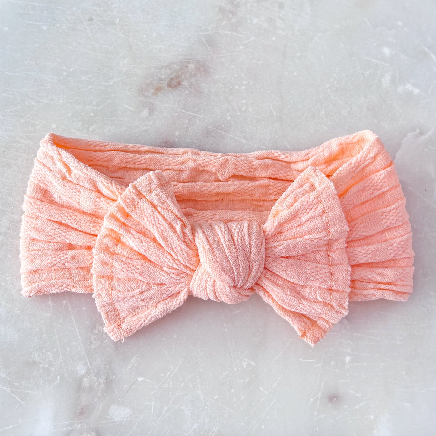Stretchy Bow Headband - Apricot