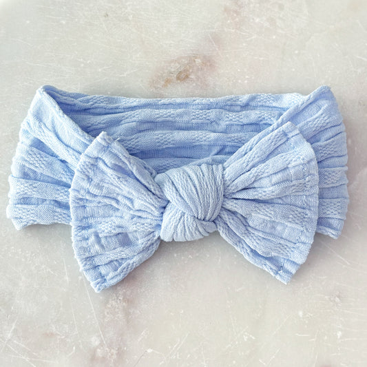 Stretchy Bow Headband - Baby Blue