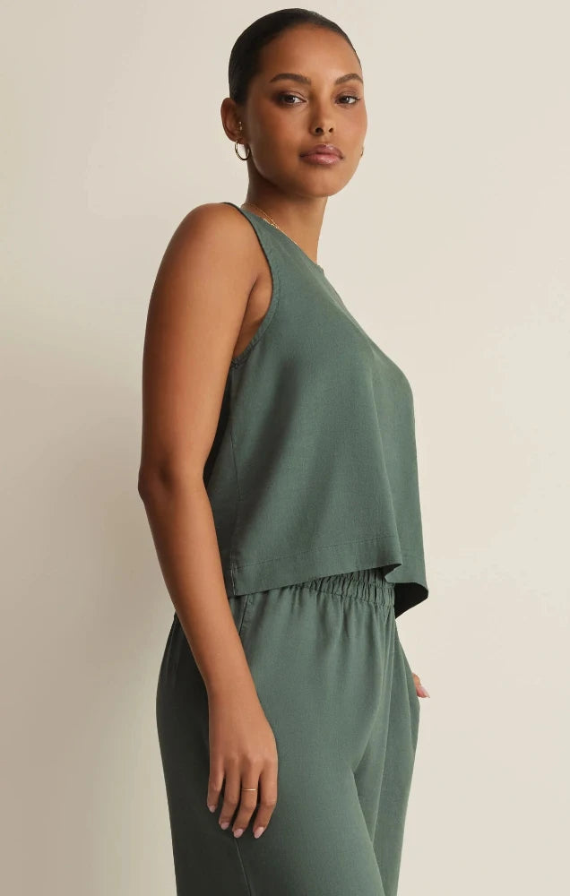 Sloane Linen Top - Everglade