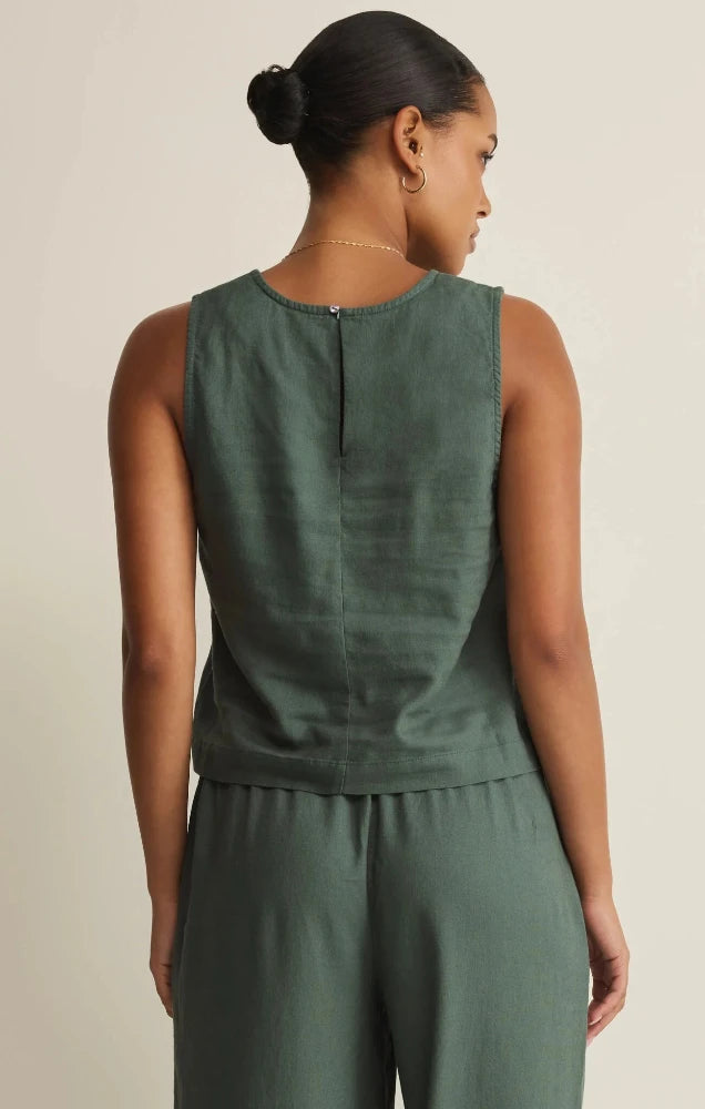 Sloane Linen Top - Everglade