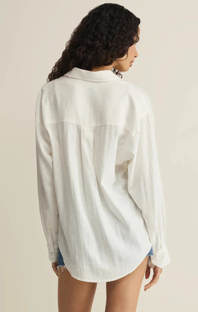 The Signature Linen Top - White