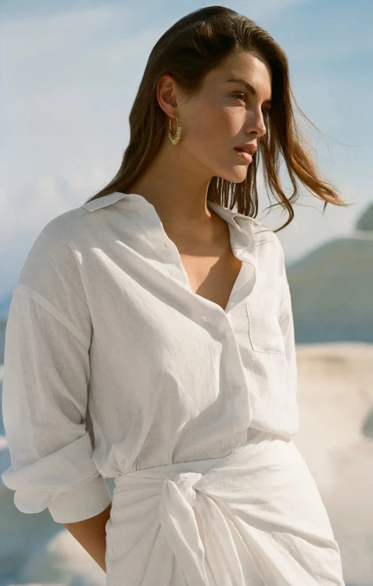 The Signature Linen Top - White