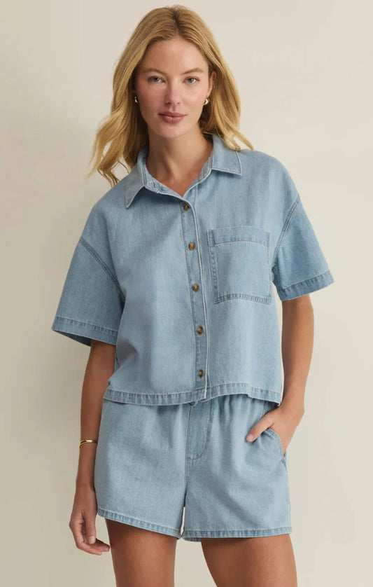 Everyday Denim Button Up - Coastal Waters