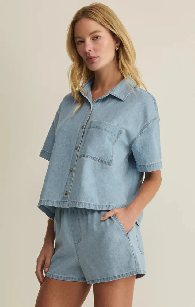 Everyday Denim Button Up - Coastal Waters