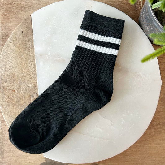 Striped Tube Socks - Black