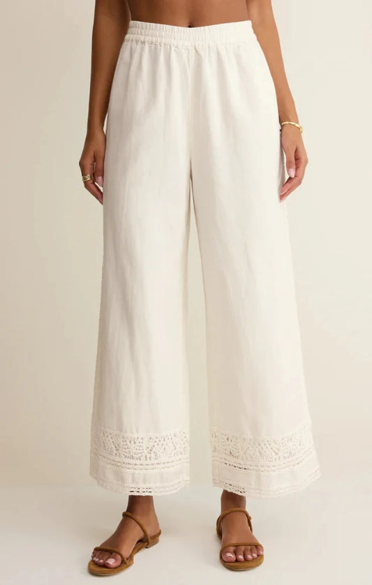 Scout Embroidered Pant - White