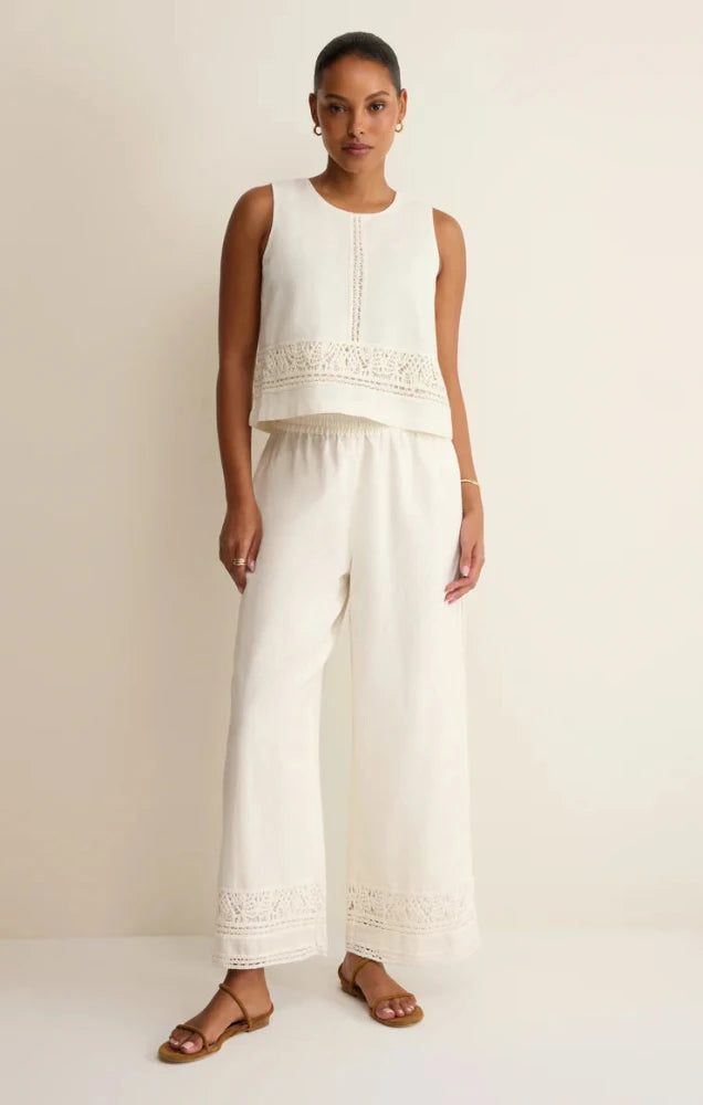Sloane Embroidered Top - White