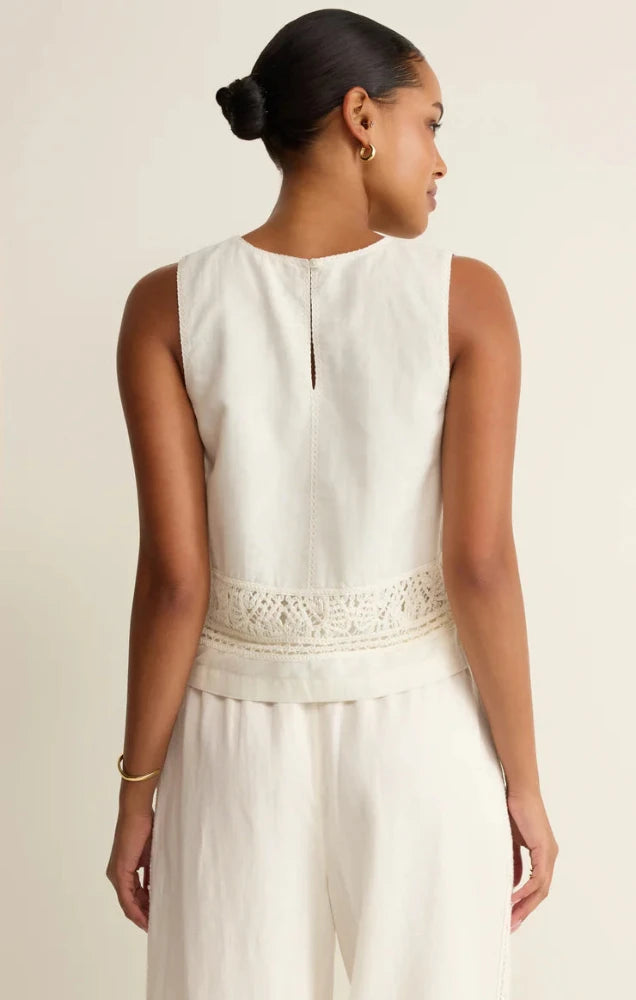 Sloane Embroidered Top - White
