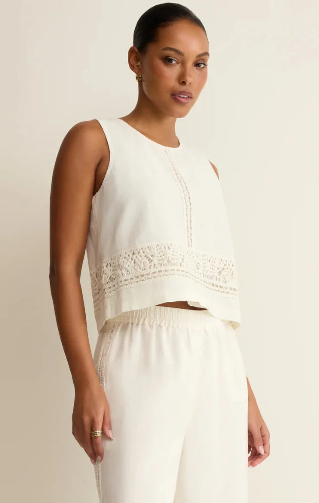 Sloane Embroidered Top - White