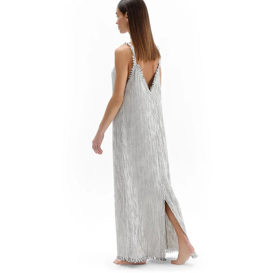 Crinkle Strappy Dress - Striped (O/S)
