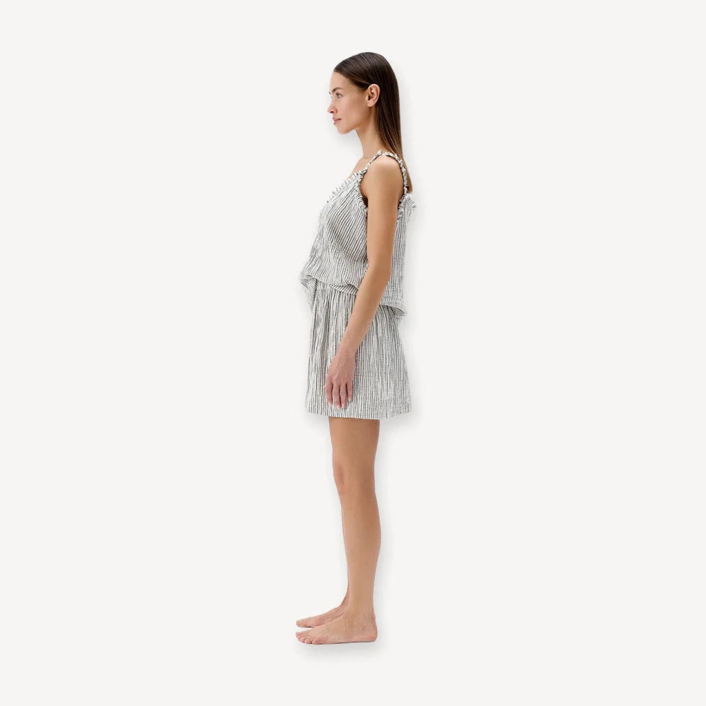 Crinkle Strappy Top - Stripe (O/S)